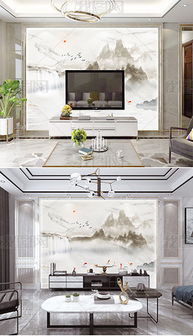 高清大理石紋黑白灰意境水墨山水電視背景墻圖片 高清大理石紋黑白灰意境水墨山水電視背景墻素材下載 