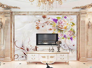 漢白玉大理石清新花卉背景墻圖片素材 psd效果圖下載 歐式電視背景墻圖大全 電視背景墻編號 13438026